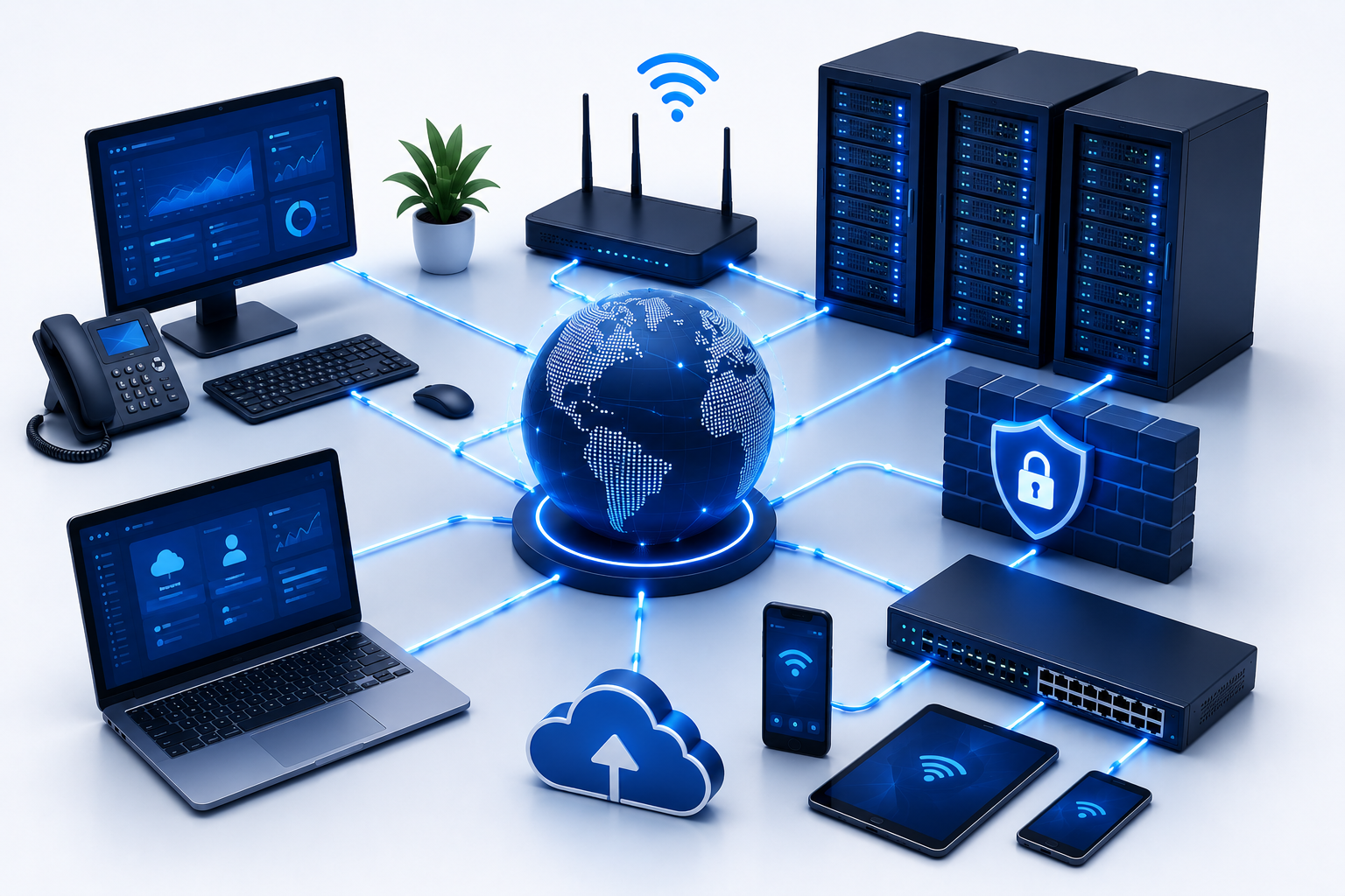 Connect people, devices and systems through reliable networks.